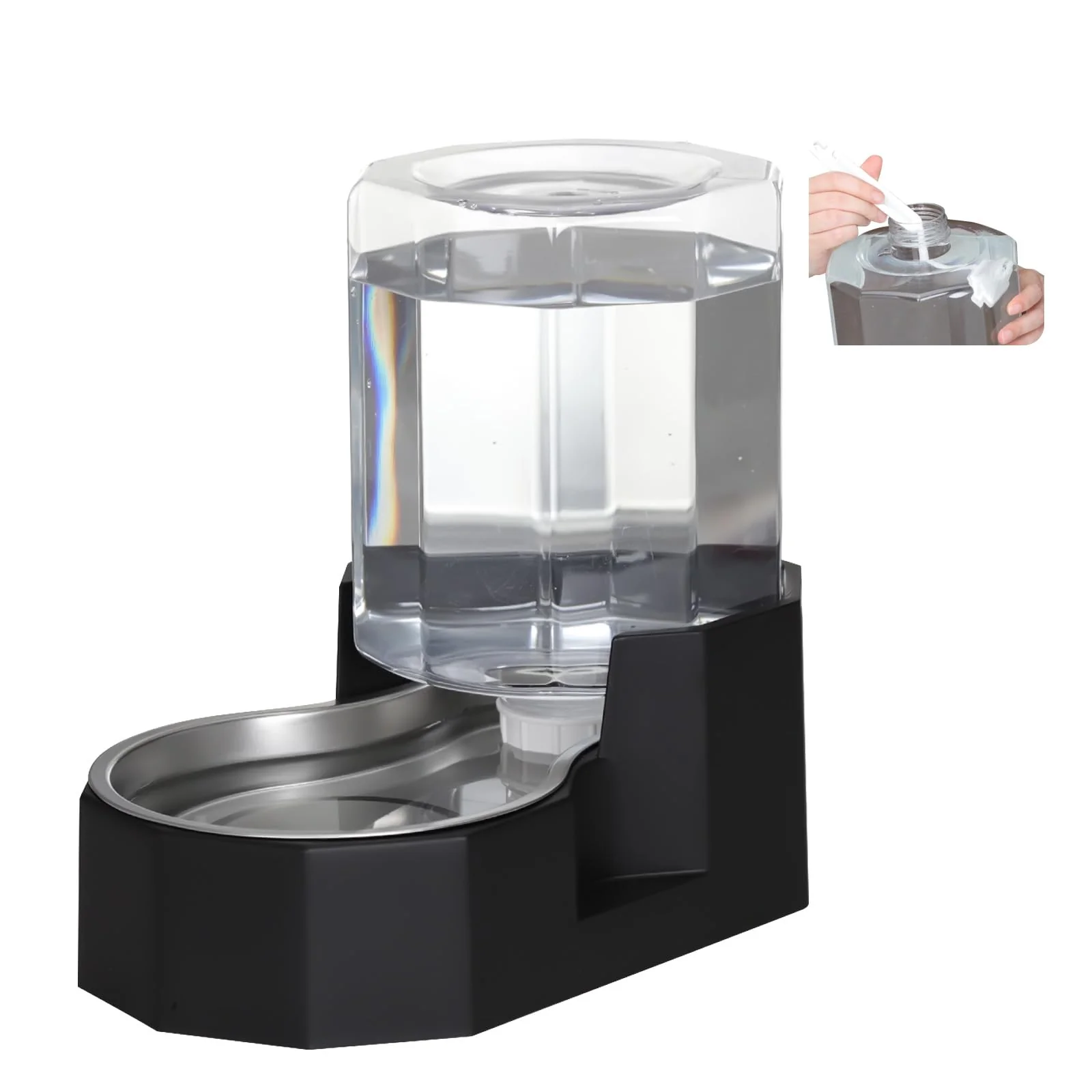 Reusable Sfozstra Gravity Water Bowl Dispenser 5L – Automatic Stainless Steel Pet Waterer Relaxed
