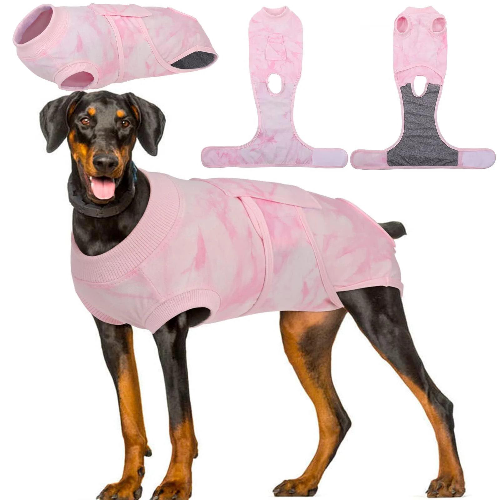 Specialty Kuoser Dog Surgery Recovery Suit - Pink Tie Dye XL Anti-Lick Post-Op Bodysuit High-Grade