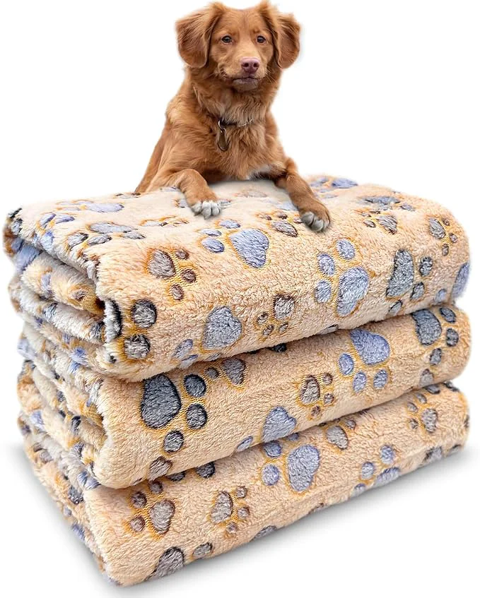 Safe Dog Blankets for Medium Large Dogs 3 Pack Pet Blanket Washable 41 x 31 Reusable