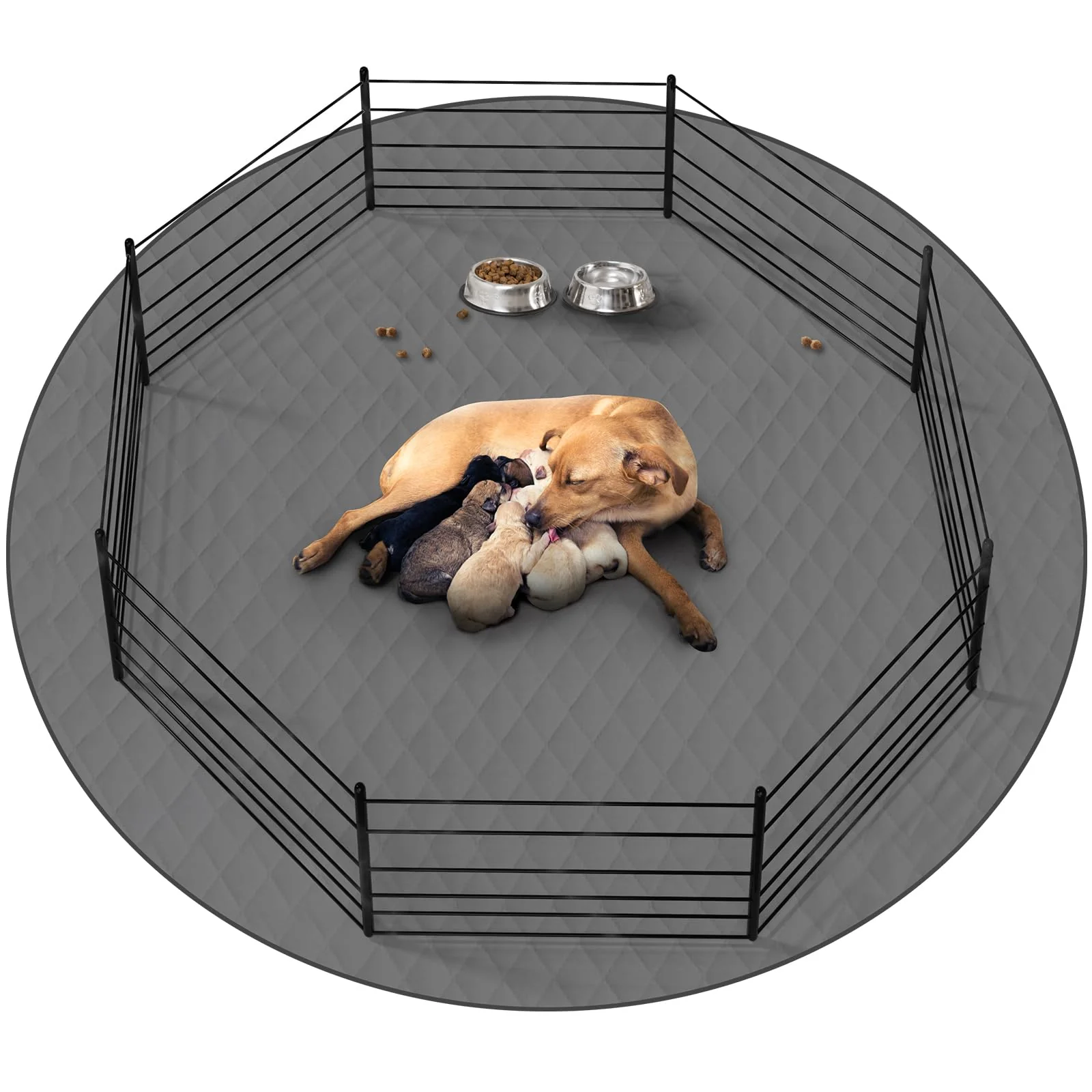 Original CoolShields Washable Round 65-inch Puppy Pad – Waterproof Non-Slip Whelping Mat Flexible