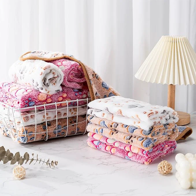 Refined 1 Pack 3 Blankets Super Soft Fluffy Premium Fleece Pet Blanket Flannel Paw Stylish