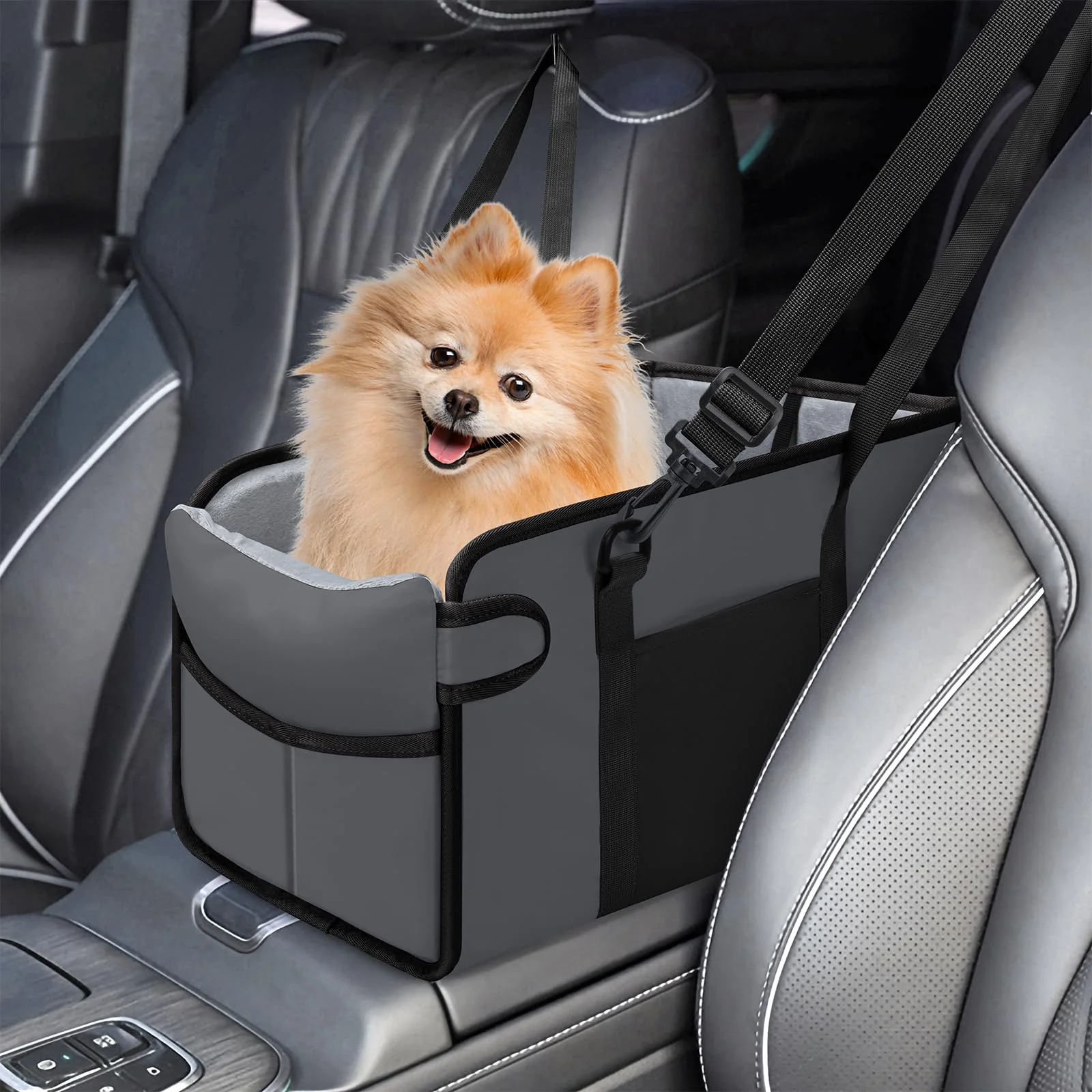 Enhanced NECKORY Portable Dog Car Seat for Small Dogs Adjustable Leash Washable Cushion Versatile