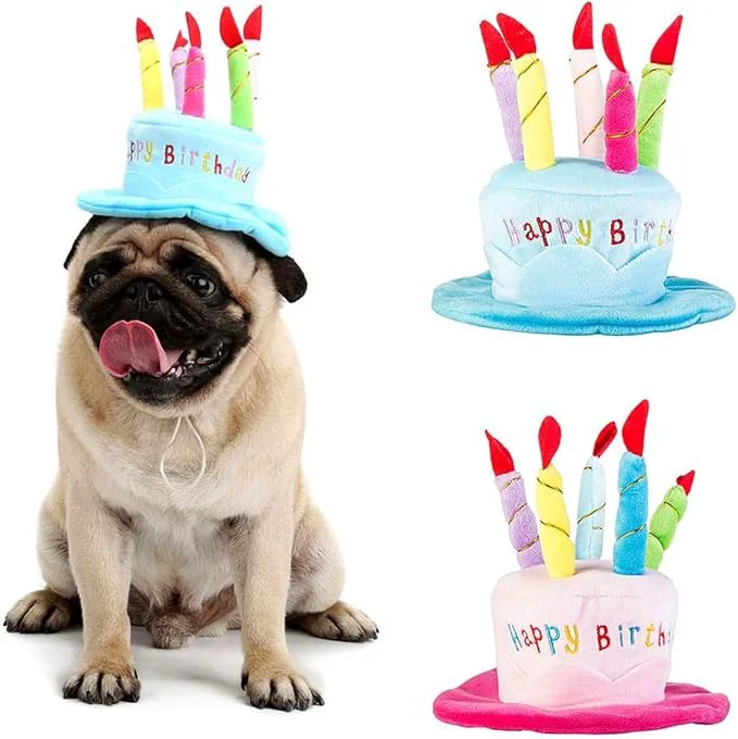 Classic Cute Adorable Dog Cat Birthday Cake Hat Pet Cap Headwear Hat Unique