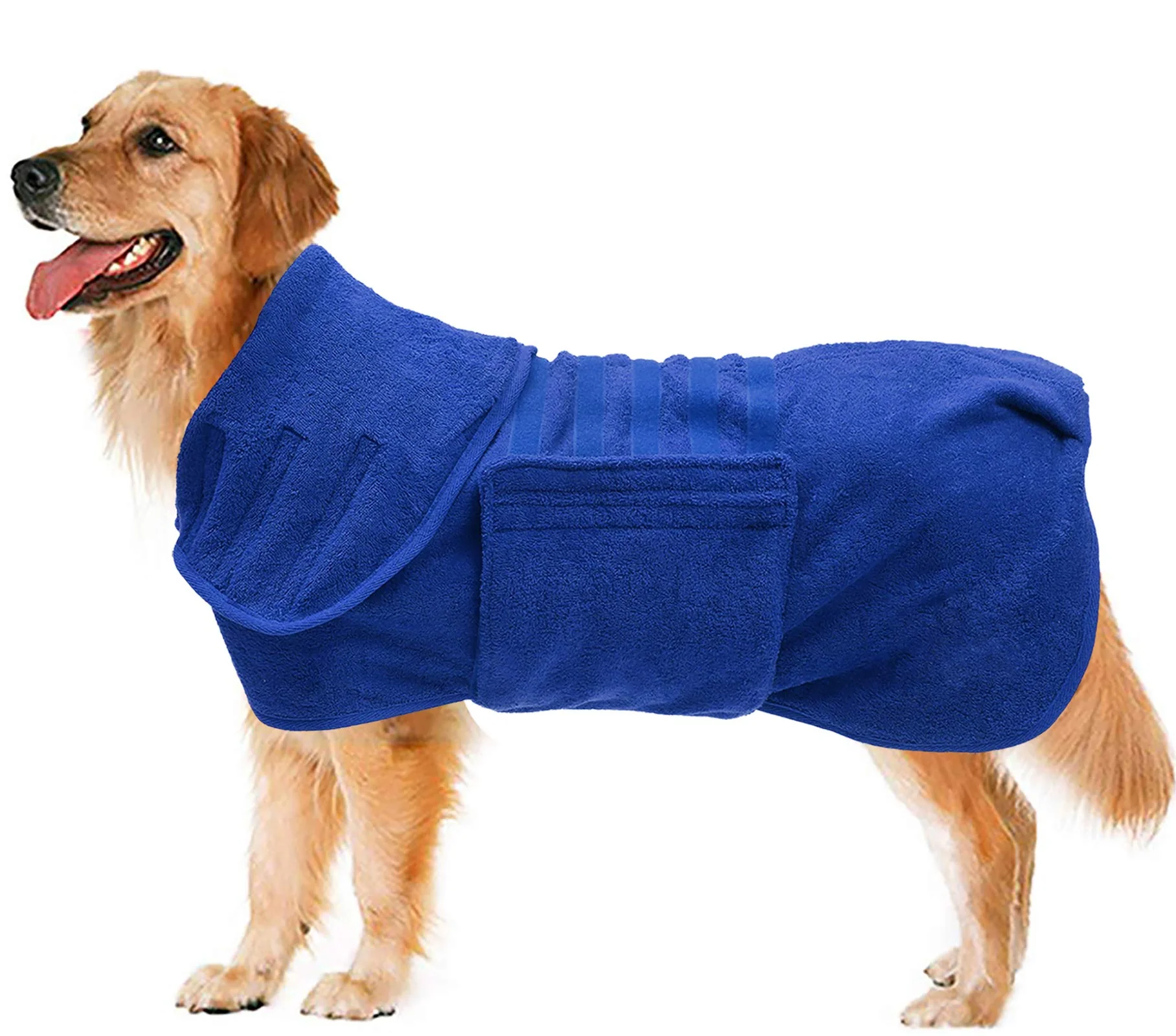 Solid Geyecete Dog Drying Coat XXXL – Ultra-Soft Microfiber Bathrobe for Fast Absorbent Drying Blue Refined