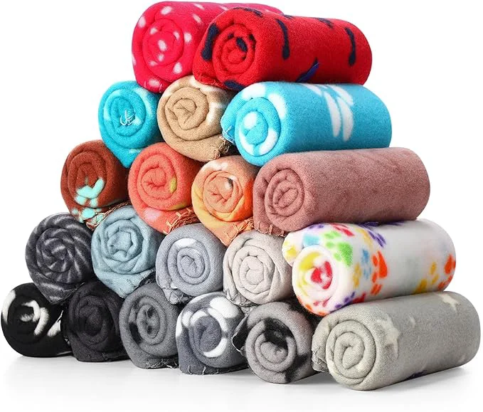 Safe Eccliy 20 Pcs Puppy Blanket Pet Soft Fleece Dog Blankets Warm Felt Throw Sleep Stylish
