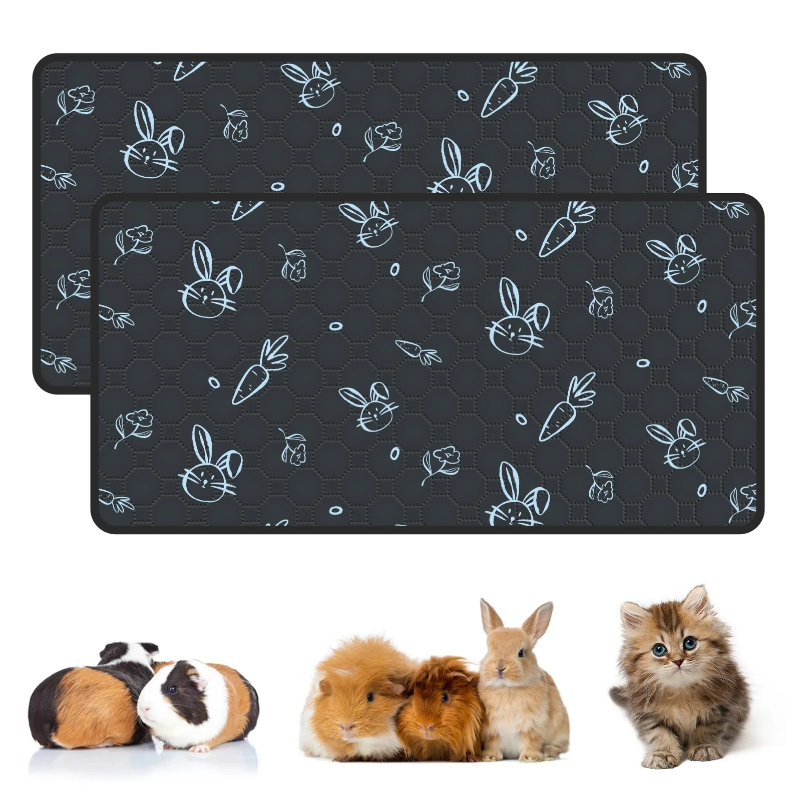 Exceptional MODESLAB 2-Pack Guinea Pig Cage Liner Navy 24x47 – Ultra-Absorbent Washable Bedding Excellent