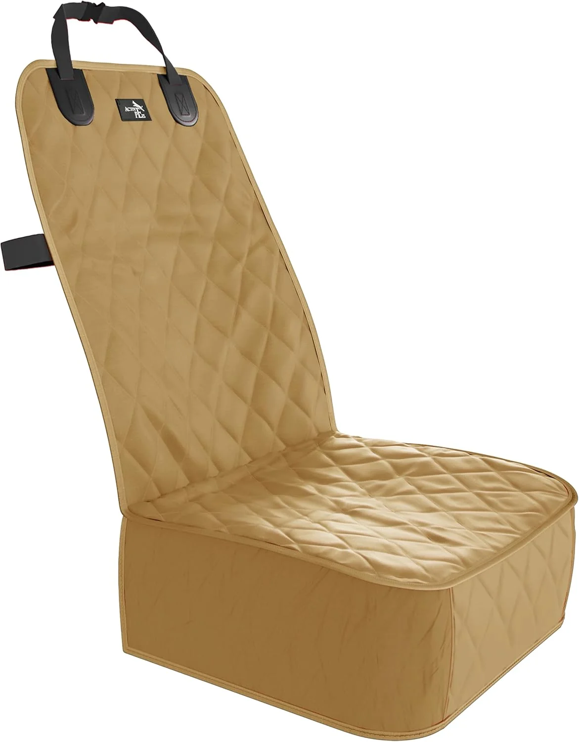 Verified Active Pets Dog Car Seat Cover Waterproof Front Seat Protector for SUV Truck Sedan Pet Safety Travel Comfort System with Universal Fit Beige Enhanced