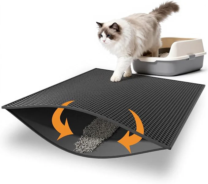Excellent Pieviev Cat Litter Mat Double Layer Waterproof Urine Proof Trapping Mat 1 Pack Enhanced