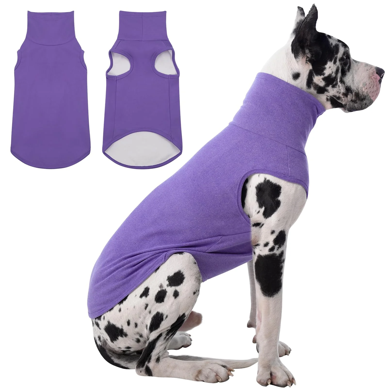 Artisan IECOii 4XL Dog Sweater - Stretch Fleece Turtleneck for Giant Breeds Purple Fashionable