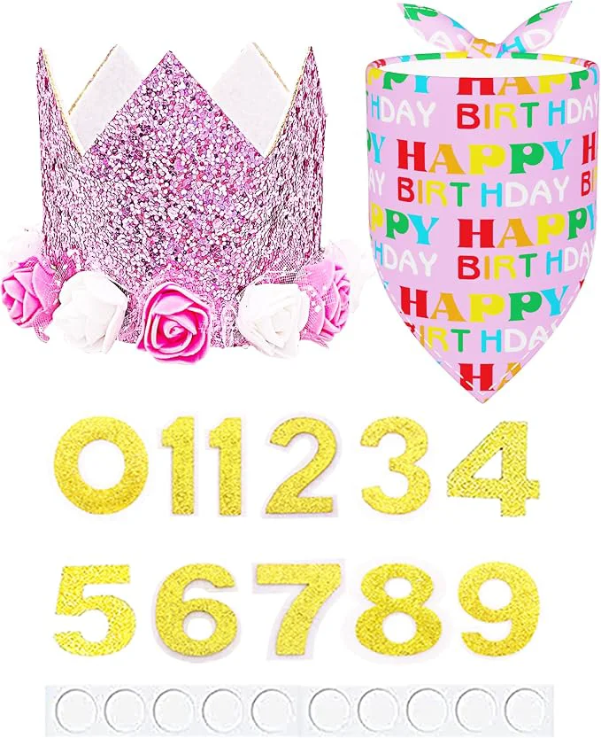 Clean PET SHOW Pink Crown Hat Dog Birthday Party Supplies Pure