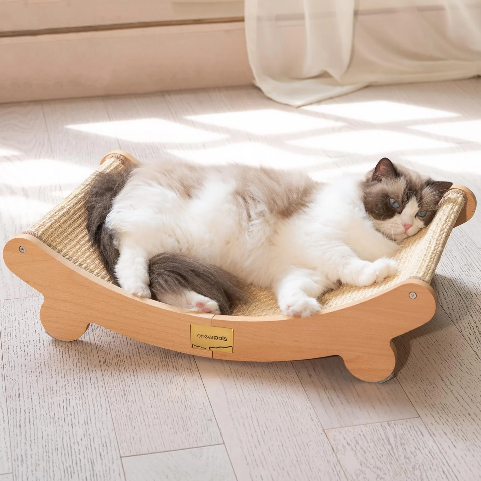 Reusable CHEERHOME PETS Sisal Cat Scratcher Bed for Large Indoor Cats Hammock Scratch Pad Natural