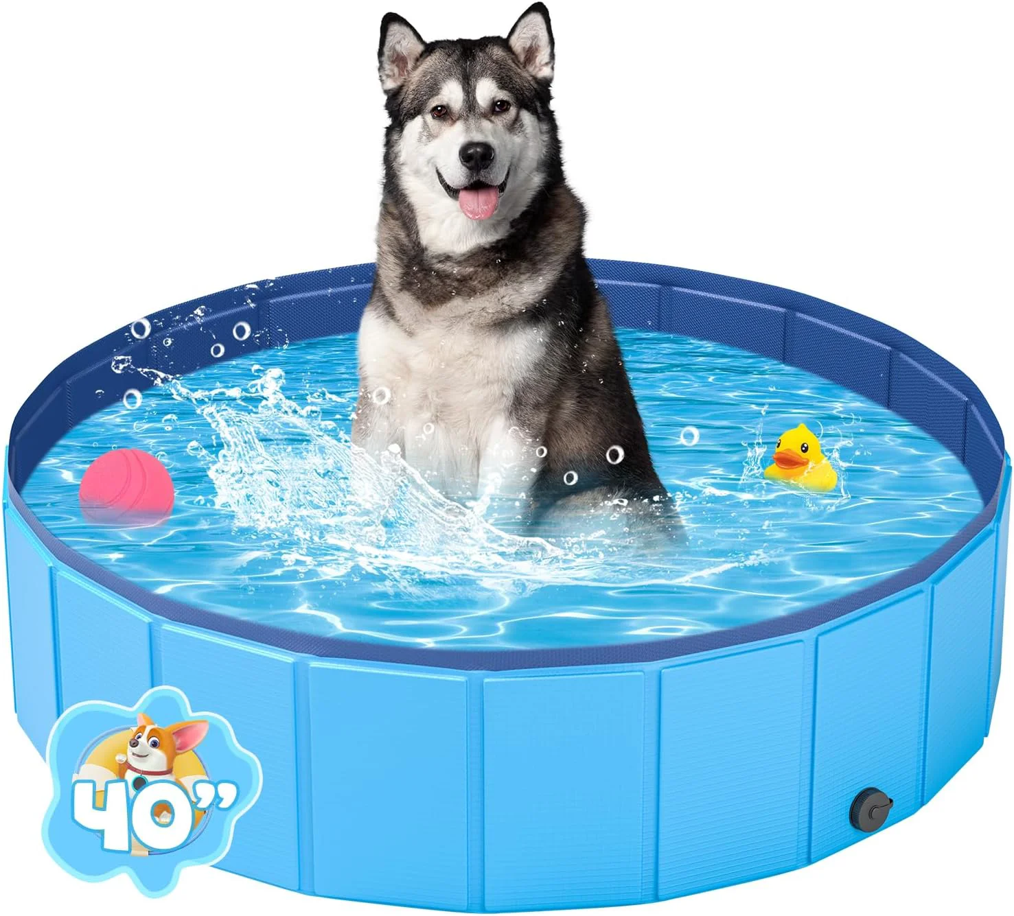 Minimalist YSJILIDE Portable Dog Pool PVC Pet Swimming Bathtub Collapsible Hard Plastic Pool for Pets to Swim and Bath M-40 x 12 Blue User-Friendly