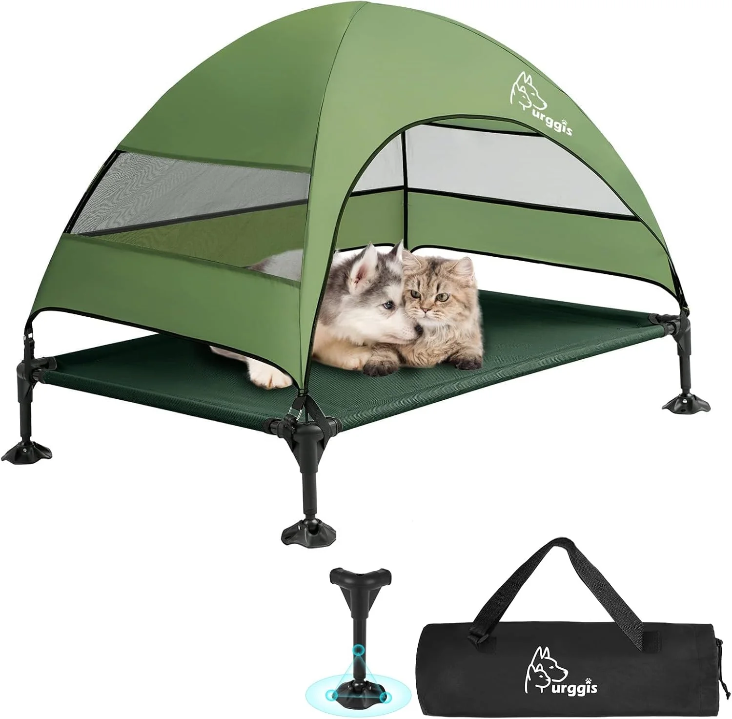 Breathable Upgraded d Dog Bed with Canopy Portable Raised Outdoor Dog Bed with Stable Anti-Slip Feet Removable Wider Shade Raised Dogs Cot for Large Pets Camping Indoor Outdoor Use Outstanding
