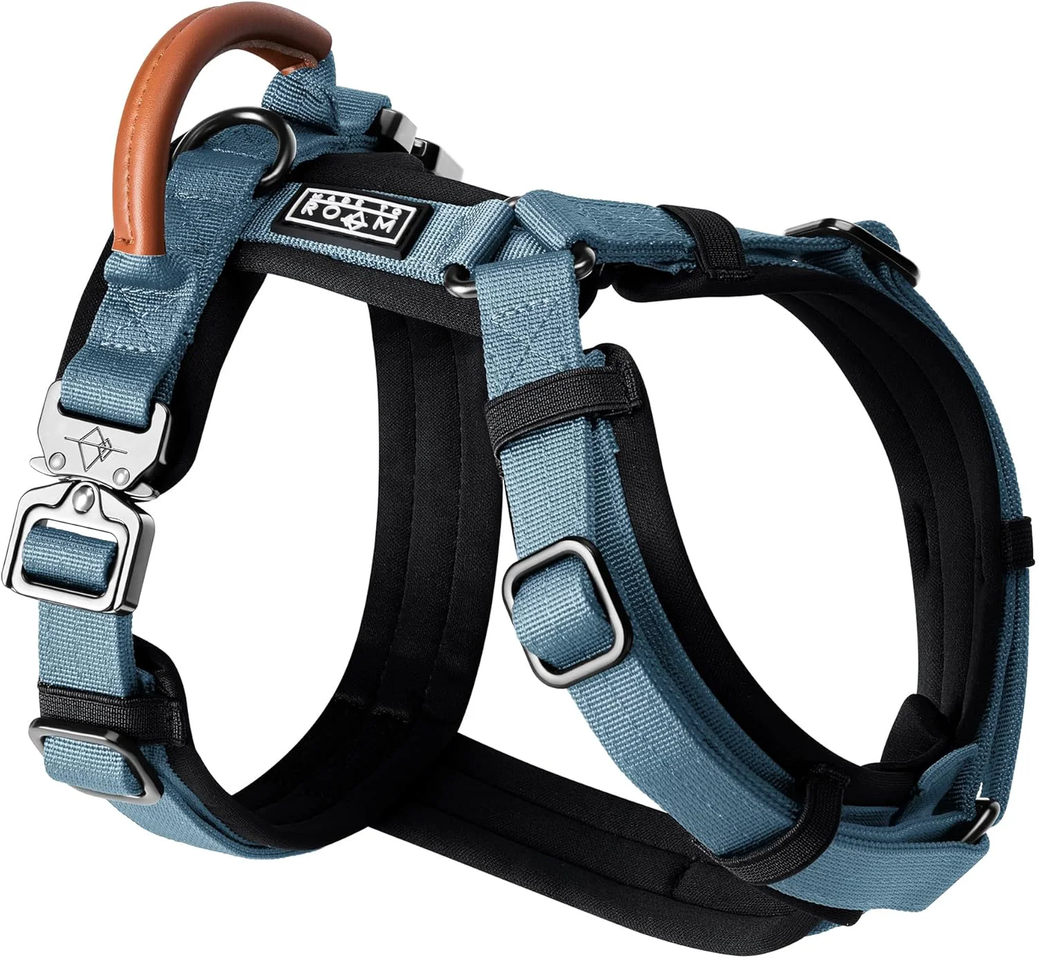 Trendy MADE TO ROAM Premium Explorer Harness - Y-Shaped Dog Harness with Adjustable Durable Nylon Soft Padding Metal Buckles and Leather Handle for Small Medium Large Dogs California Horizon Size 1 Stylish