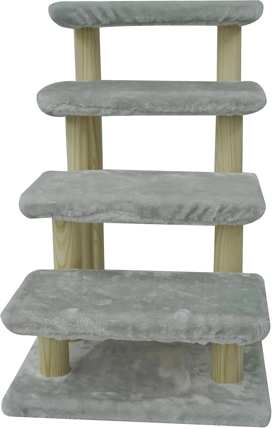 Excellent Cowboy Wooden pet Stairs 4-Step pet Ladder cat Dog Easy Stairs with Detachable Carpet for high Bed and Couch Gray Trendy