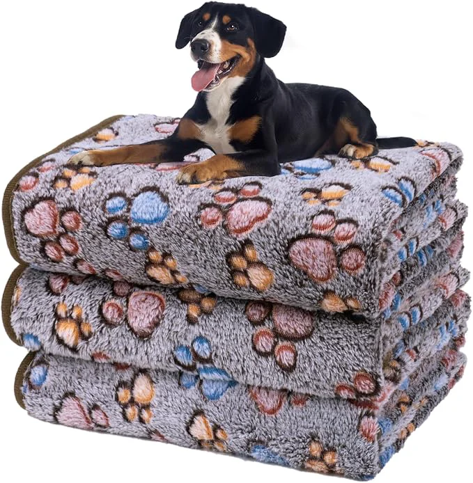 Outstanding Dono 1 Pack 3 Dog Blankets Soft Fluffy Fleece Pet Blanket Warm Sleep Mat Paw Enhanced