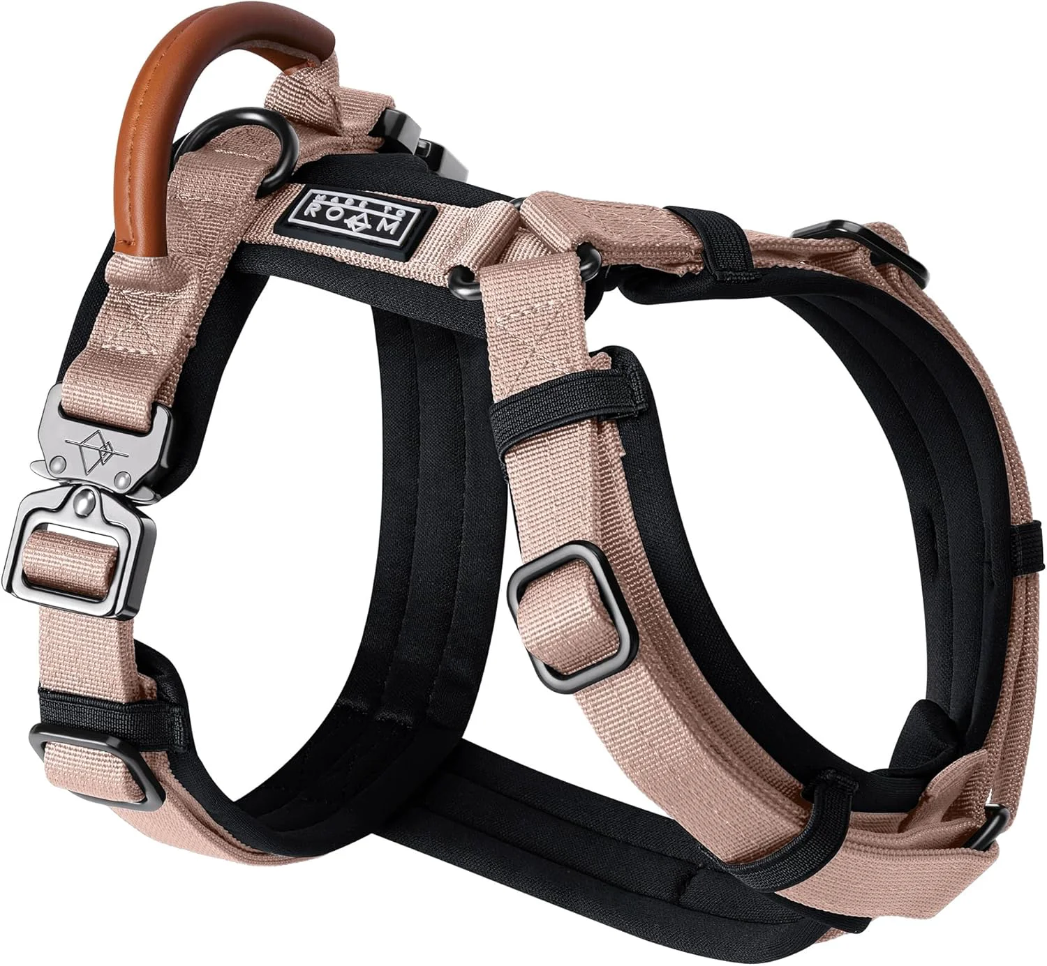 Certified MADE TO ROAM Premium Explorer Harness - Y-Shaped Dog Harness with Adjustable Durable Nylon Soft Padding Metal Buckles and Leather Handle for Small Medium Large Dogs Utah Glow Size 4 Consistent