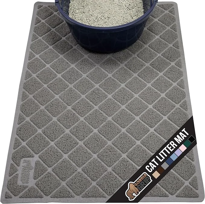 Dependable GORILLA GRIP Cat Litter Box Mat Water Resistant US Designed Kitty Litter Healthy