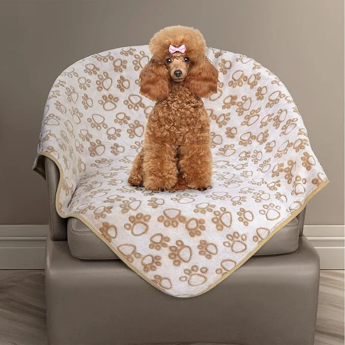 Certified Stuffed Small Beige Premium Soft Dog Blanket Crafted