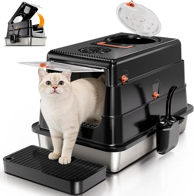 Detailed Stainless Steel Cat Litter Box Efficient