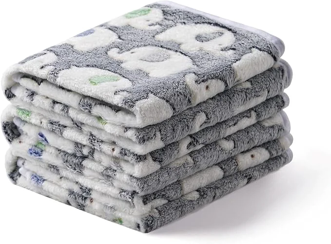 Lightweight 1 Pack 3 Blankets Super Soft Fluffy Premium Cute Elephant Pattern Pet Blanket Long-Lasting