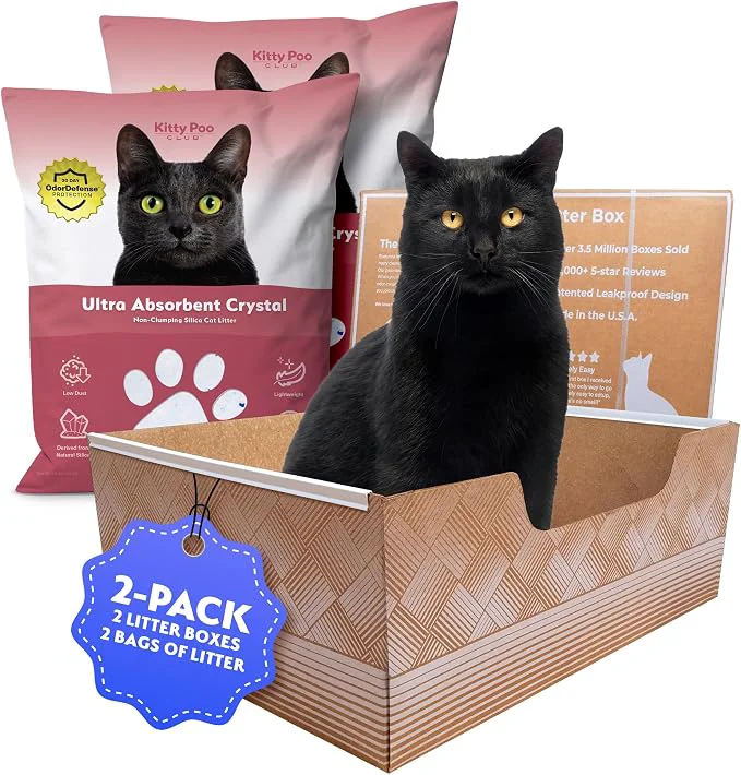 Versatile Kitty Poo Club Leakproof Disposable 2-Pack Cat Litter Box Durable