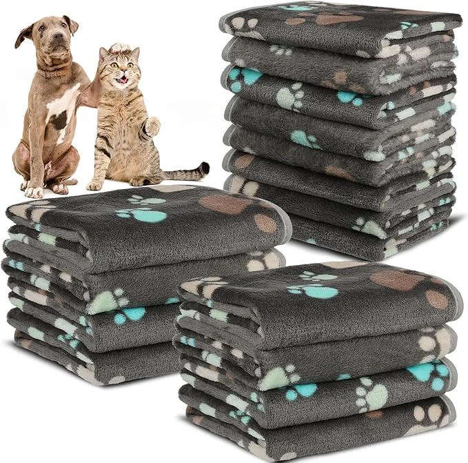 Reusable 12 Pcs Small Dog Blanket Fleece Puppy Blankets Washable Pet Blankets Advanced