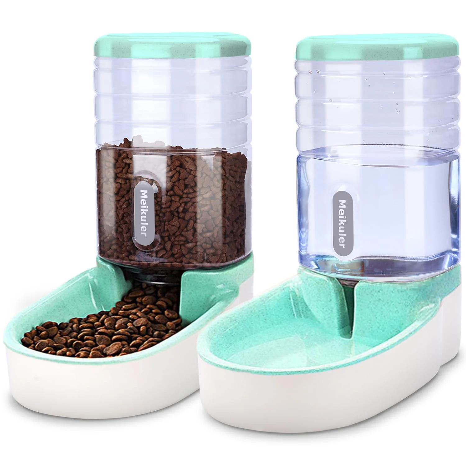 Innovative Meikuler Automatic Dog Cat Feeder Water Dispenser Set 1 gal x 2 – Green Sophisticated