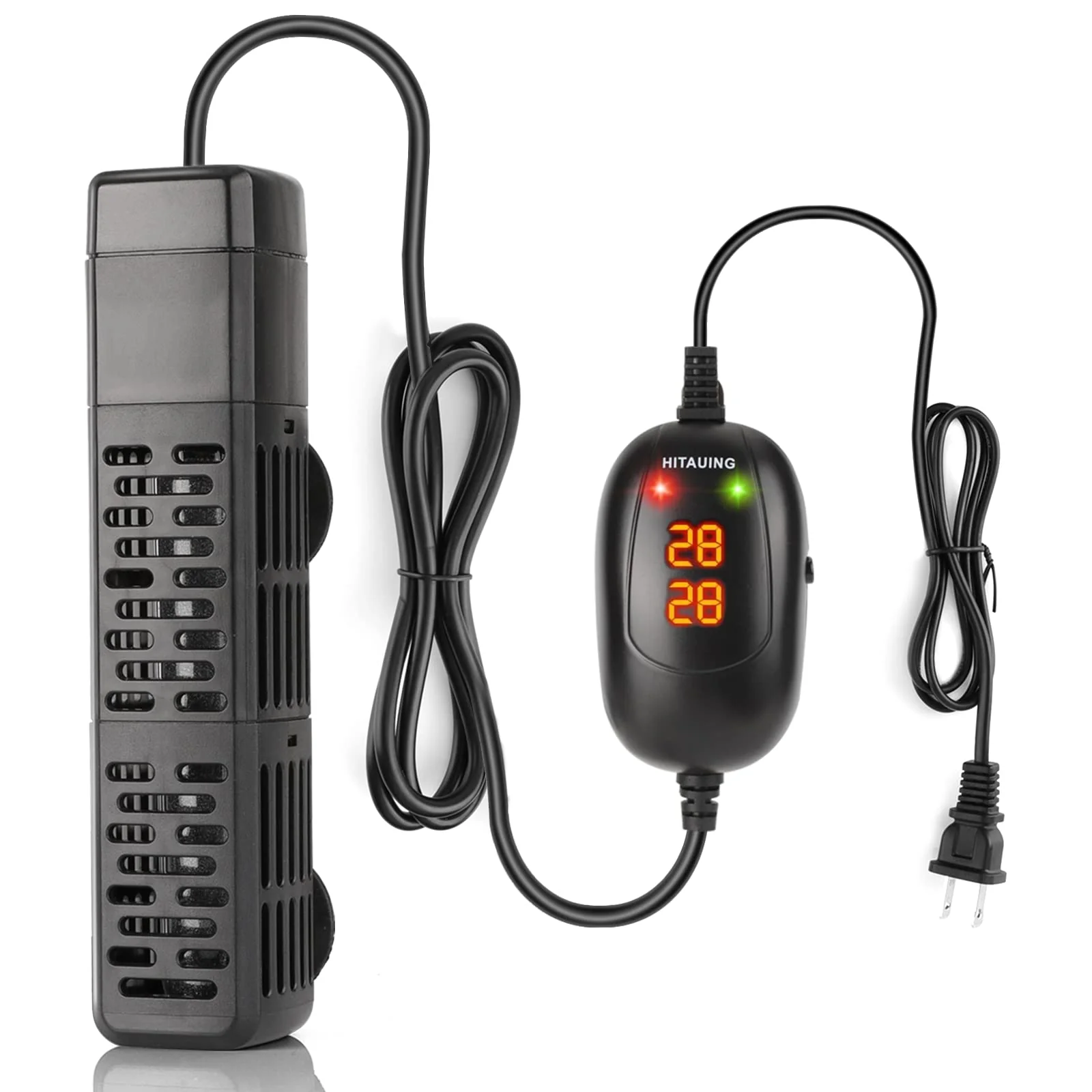 Easy-to-Use HiTauing Aquarium Heater 50W-500W Submersible Over-Temp Protection Auto-Off Saltwater Freshwater High-Quality