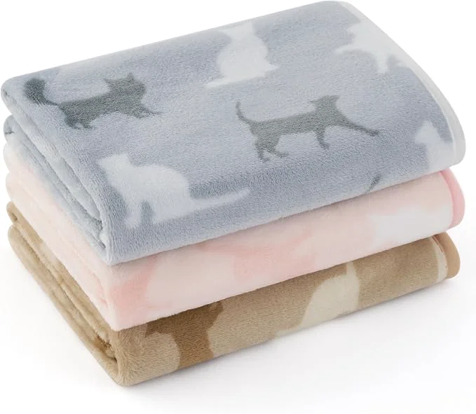 Luxury Bedsure 1 Pack 3 Pet Blankets Super Soft Fluffy Premium Fleece Flannel Certified