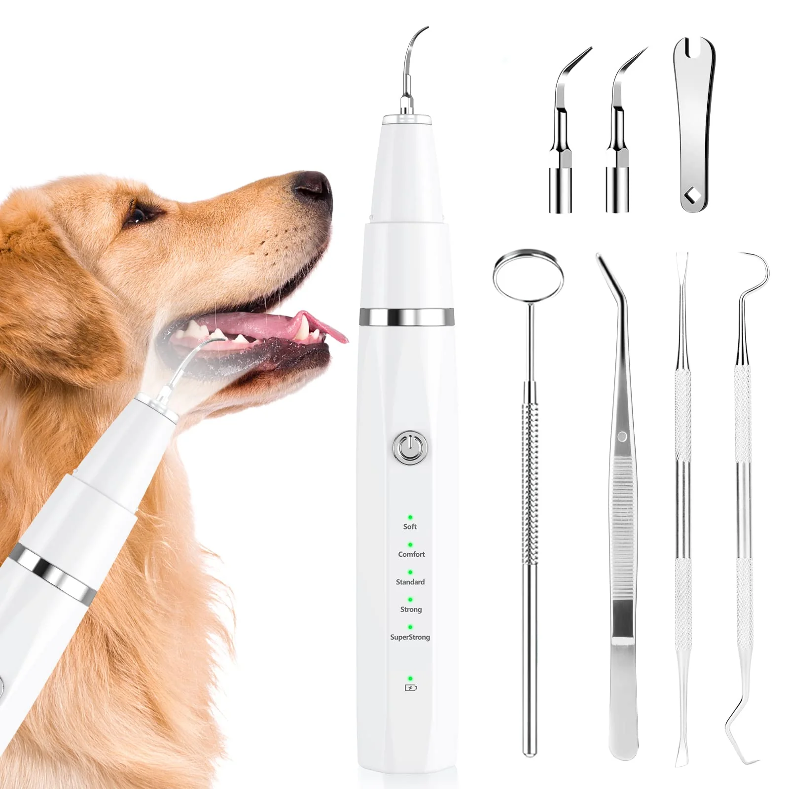 Recyclable Ni-SHEN Dog Ultrasonic Plaque Remover Teeth Cleaning Kit for Dogs Cats High-Performance