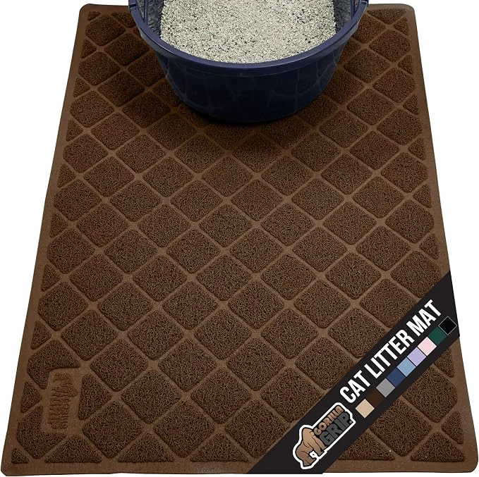 Authentic GORILLA GRIP Cat Litter Box Mat Water Resistant US Designed Kitty Litter Smooth