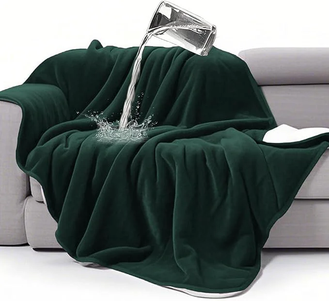 Versatile gogobunny Waterproof Bed Blanket Reversible Sherpa Fleece Throw Blanket Trendy