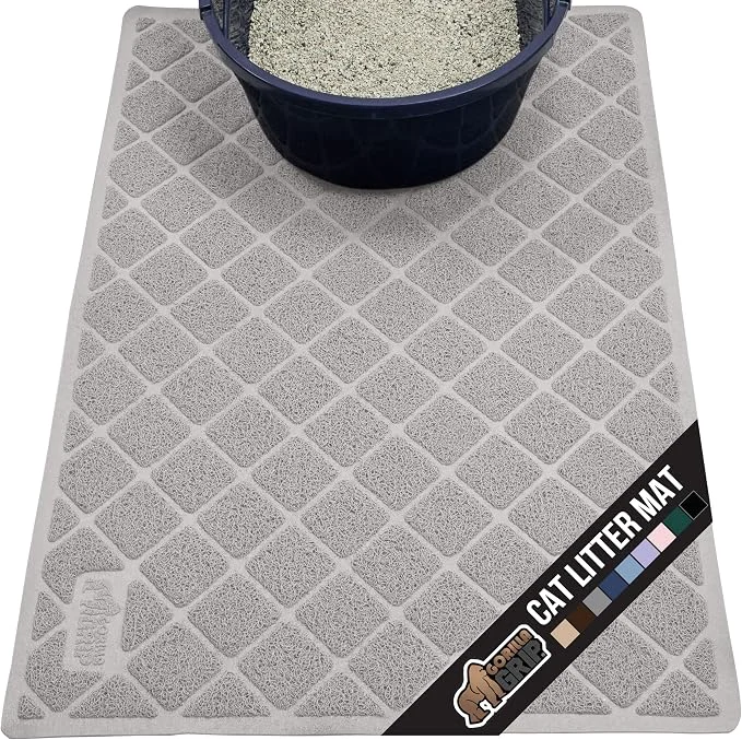 Smooth GORILLA GRIP Cat Litter Box Mat Water Resistant US Designed Kitty Litter Healthy