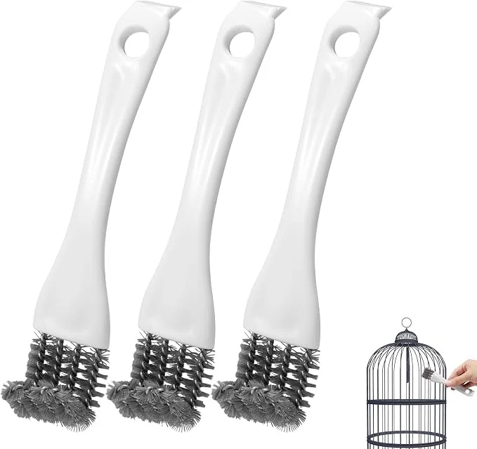 Unique 3pcs Bird Cage Brush Cleaner Stainless Steel Bird Cleaning Brush Durable Organic