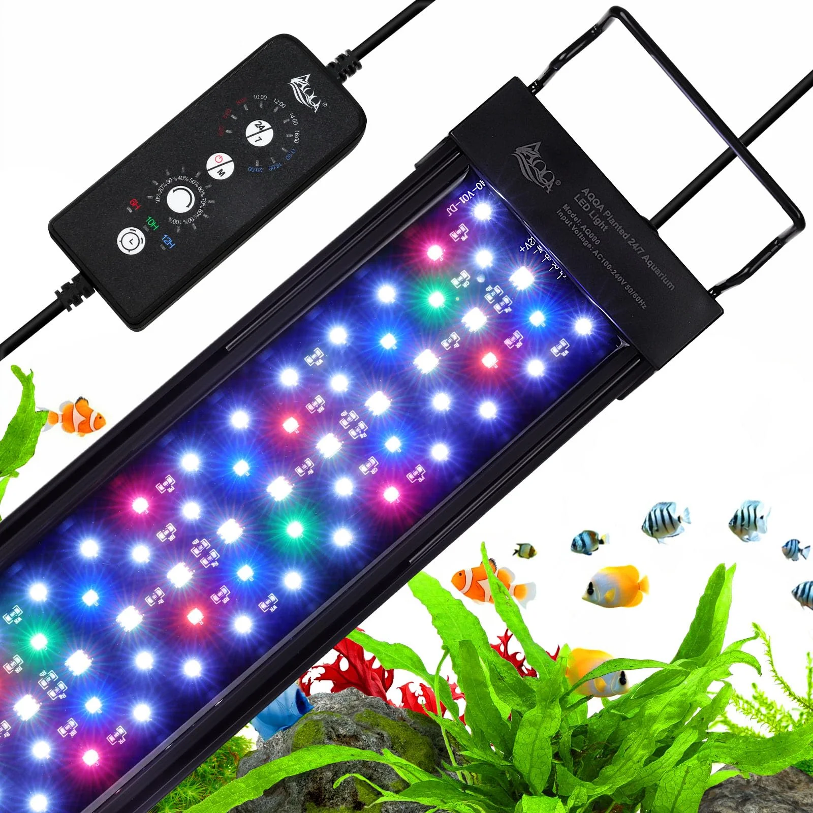 Responsible AQQA LED Aquarium Light – 24 7 Mode IP68 Waterproof Extendable Bracket Full Spectrum for 18-24 Inch Tanks Trusted