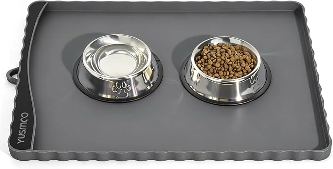 Fine Crafted Dog Food Mat 20 x 15 Waterproof Silicone Pet Feeding Mat Top-Quality
