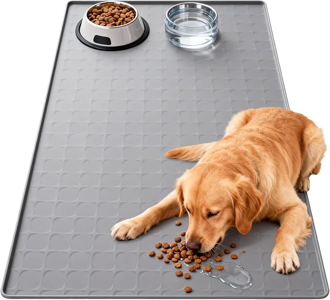 Environmentally Friendly Extra Large 34x22 Inch Silicone Pet Food Mat Trendy