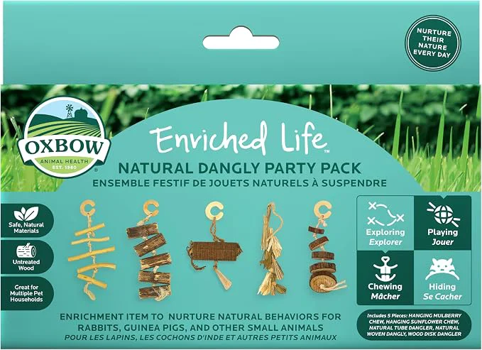 Expertly Made Oxbow Enriched Life Natural Dangly Party Pack Rabbit Toys Guinea Pig Toys Exceptional