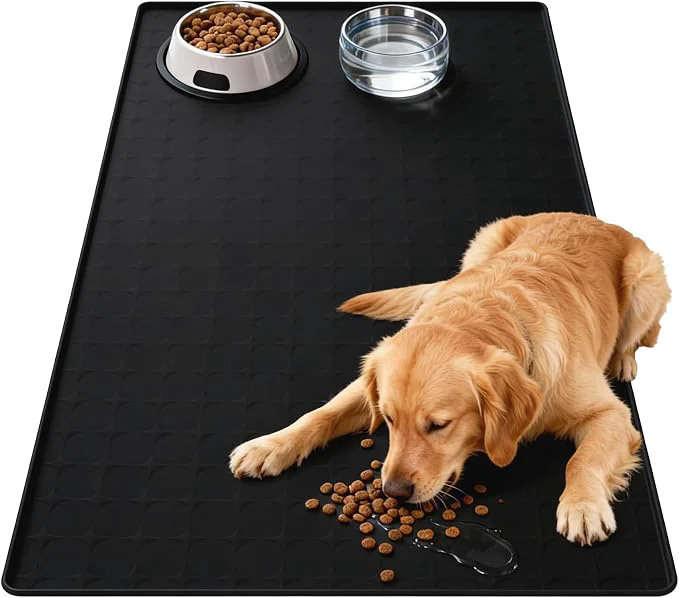 Trendy Extra Large 34x22 Inch Silicone Pet Food Mat Smooth