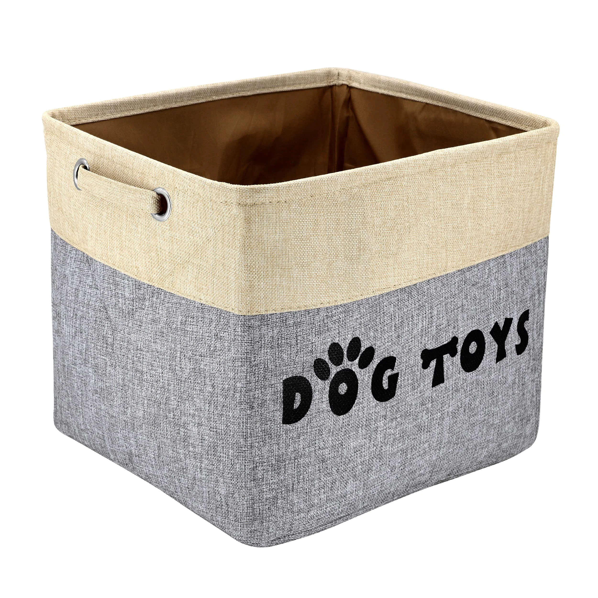Minimalist PET ARTIST Large Dog Toy Basket Bin – Rectangular Storage Organizer 15x13x12 in Gray Proven