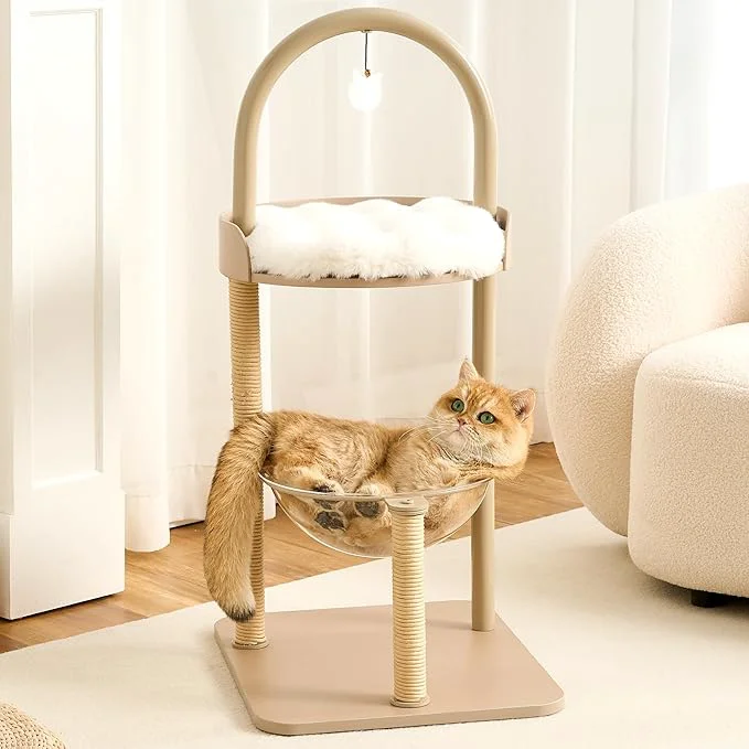 Verified Modern Cat Tree Tower for Indoor Cats up to 12lbs Wood Cat Bed Premium