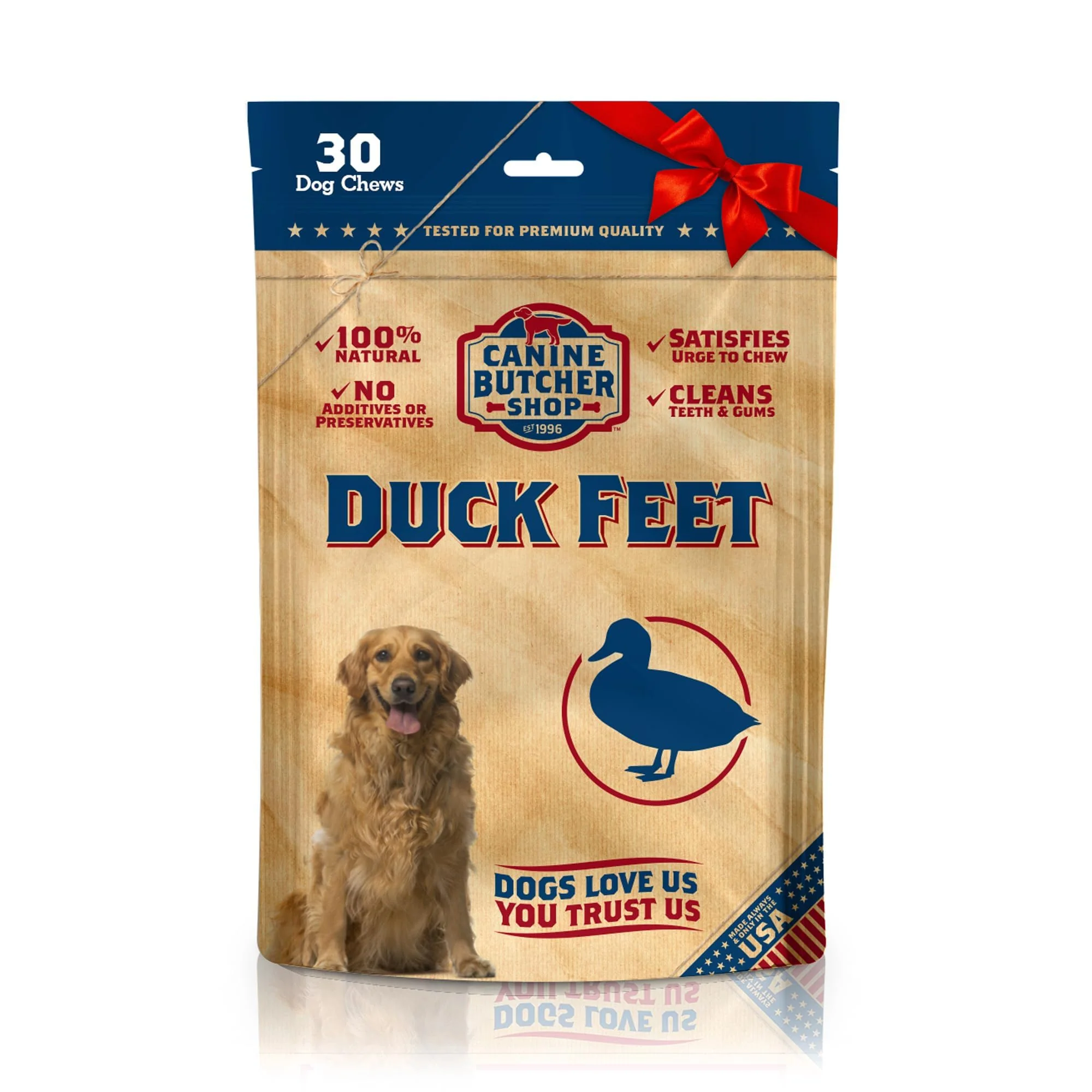 Trendy Canine Butcher Shop Duck Feet for Dogs Pack of 30 — USA-Sourced Dehydrated Duck Feet Treats Trusted
