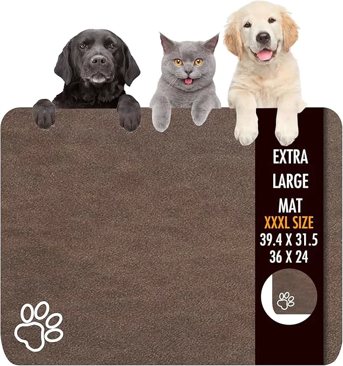 Secure Dog Food Mat Non Skid Cat Bowl Mat No Stains Quick Dry Easy-to-Use