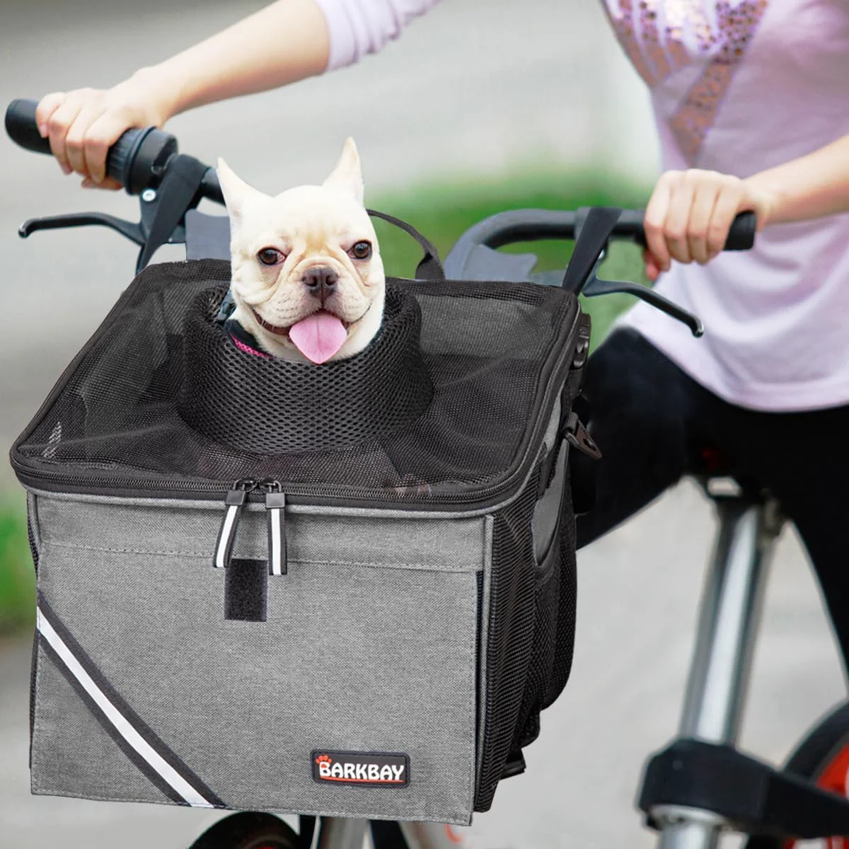 Fast Pet Carrier Bicycle Basket Bag Pet Carrier Booster Backpack for Dogs and Cats with Big Side Pockets Comfy Padded Shoulder Strap Travel with Your Pet Safety（Titanium） Classic