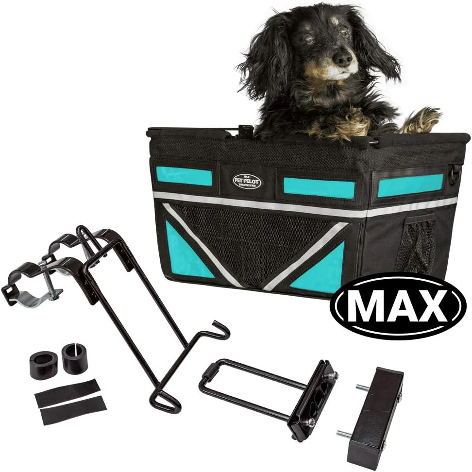 Exclusive TRAVELIN K9 Pet-Pilot MAX Dog Bicycle Basket Carrier 8 Color Options for Your Bike Turquoise Sustainable