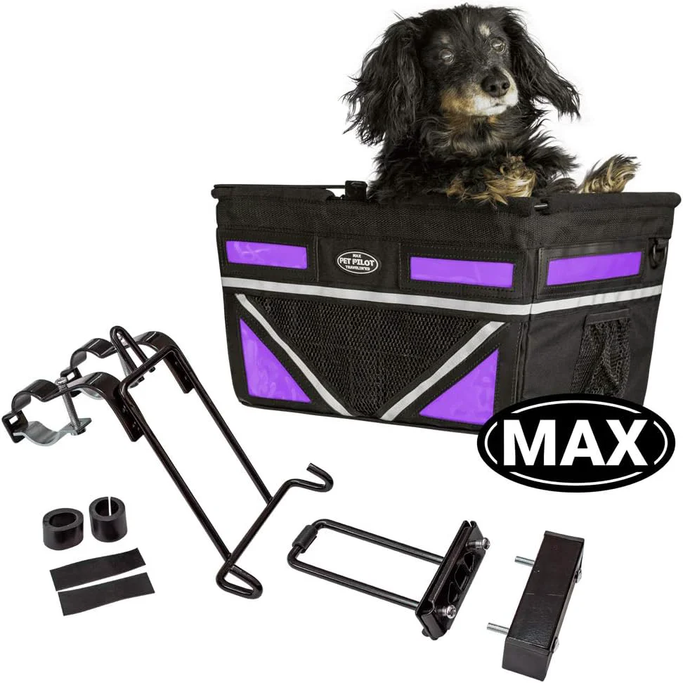 Lightweight TRAVELIN K9 Pet-Pilot MAX Dog Bicycle Basket Carrier 8 Color Options for Your Bike Purple Quality