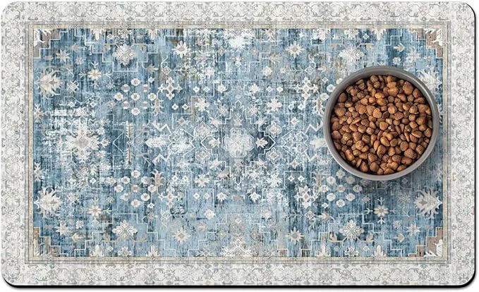 Top-Quality Pet Food Mats for Floor Absorbent Dog Mat for Food and Water Dispenser Mat Traditional