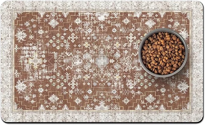 Advanced Pet Food Mats for Floor Absorbent Dog Mat for Food and Water Dispenser Mat Fast