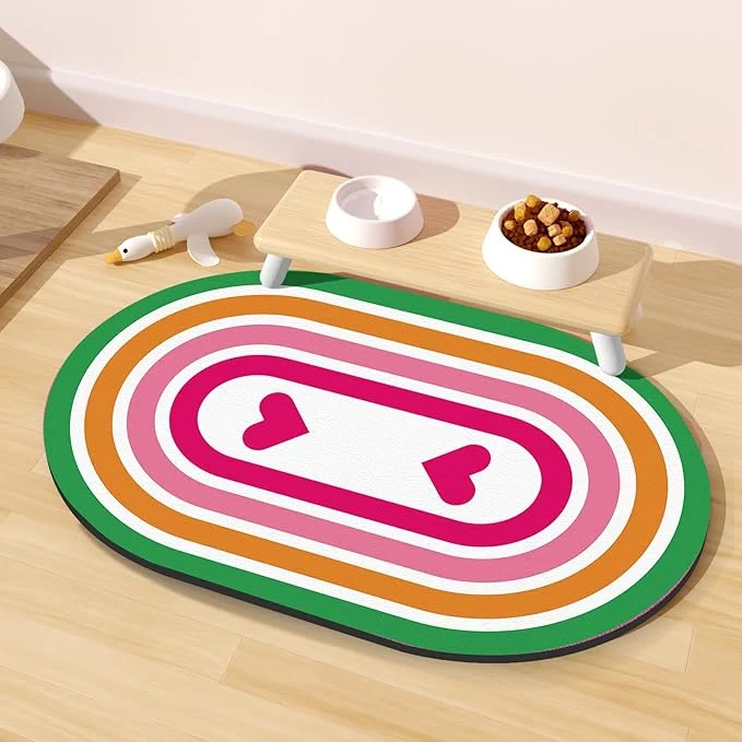 Reliable Dog Feeding Mat 24''x16'' Absorbent Pet Food Mat No Stains Quick Dry Pet Eco-Friendly